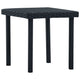 Outdoor Side End Tea Table, 16 Inch Steel, Square Black Poly Rattan