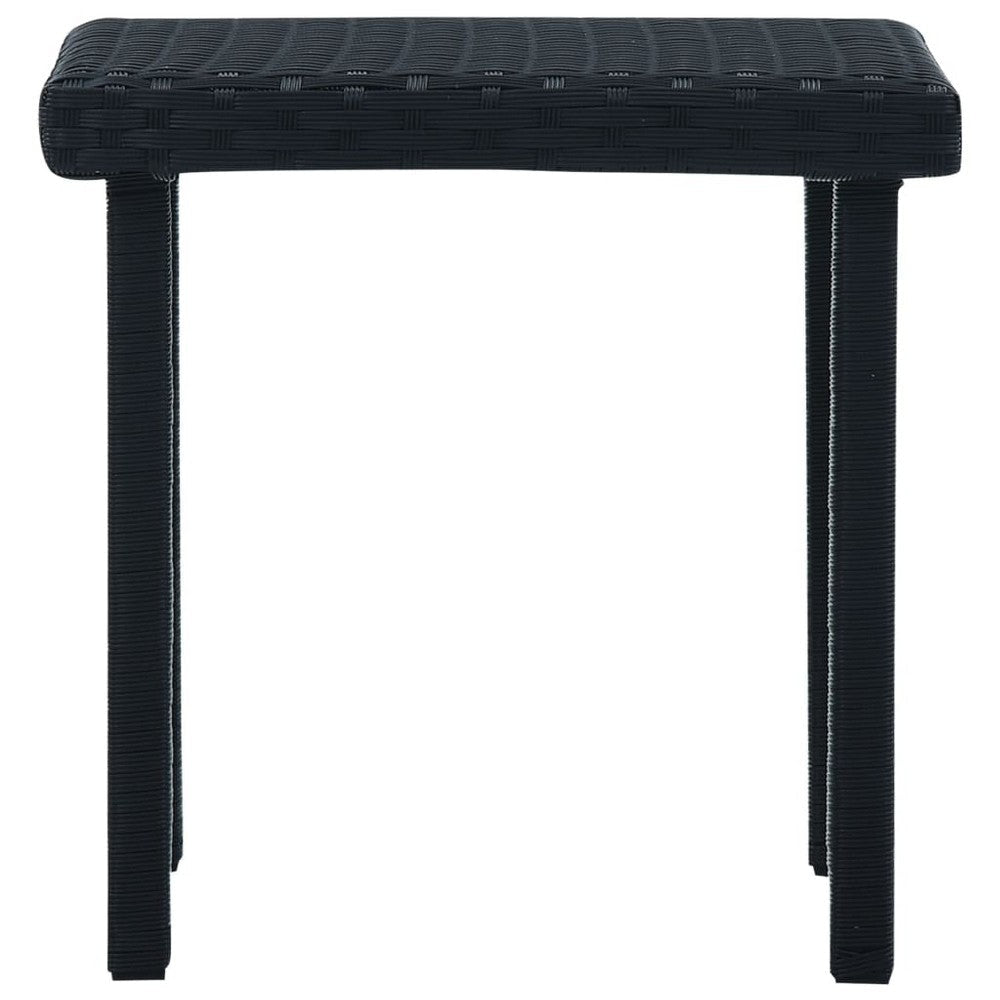 Outdoor Side End Tea Table 16 Inch Steel Square Black Poly Rattan BM325932