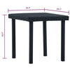 Outdoor Side End Tea Table 16 Inch Steel Square Black Poly Rattan BM325932
