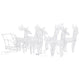Outdoor 6 Reindeer and Sleigh Christmas Decoration 320 Warm White LED BM325933