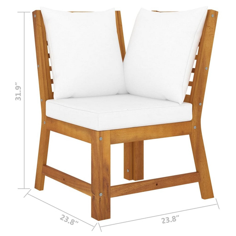 Outdoor Modular Sectional Corner Sofa Wedge Seat Slatted Acacia Wood BM325935