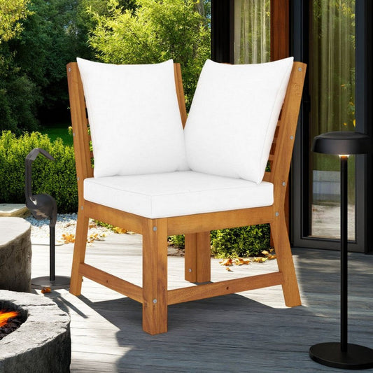 Outdoor Modular Sectional Corner Sofa Wedge Seat, Slatted Acacia Wood
