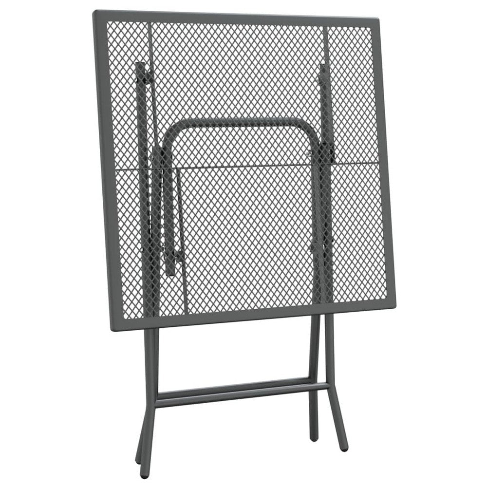 Yoko 3pc Outdoor Dining Breakfast Bistro Set w 2 Folding Chairs Gray BM325936