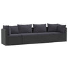 4pc Outdoor Modular Sofa Set Black Woven Poly Rattan and Cushions BM325937