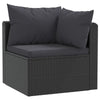 4pc Outdoor Modular Sofa Set Black Woven Poly Rattan and Cushions BM325937