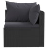 4pc Outdoor Modular Sofa Set Black Woven Poly Rattan and Cushions BM325937