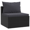 4pc Outdoor Modular Sofa Set Black Woven Poly Rattan and Cushions BM325937