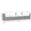 4pc Outdoor Modular Sofa Set Black Woven Poly Rattan and Cushions BM325937