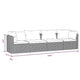4pc Outdoor Modular Sofa Set Black Woven Poly Rattan and Cushions BM325937