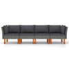 Reem 4pc Modular Sofa Set Dark Gray Woven Poly Rattan and Cushions BM325939