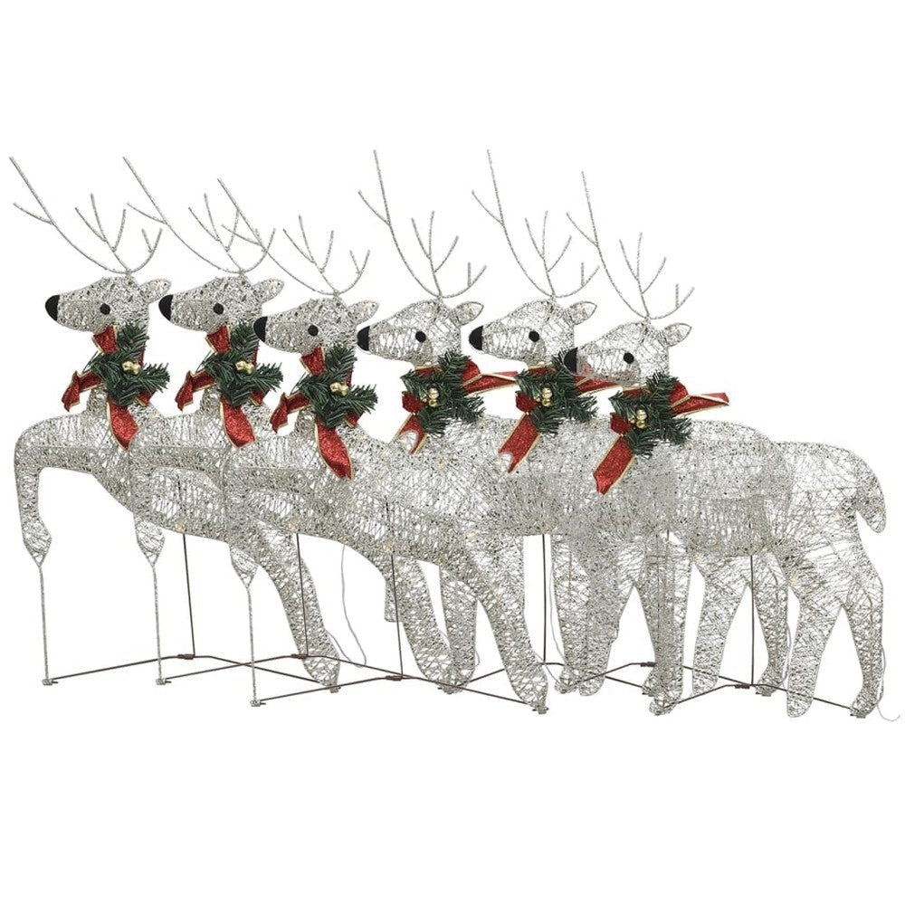6 Reindeers Outdoor Christmas Decor 8 Light Effects 120 Gold LEDs BM325940