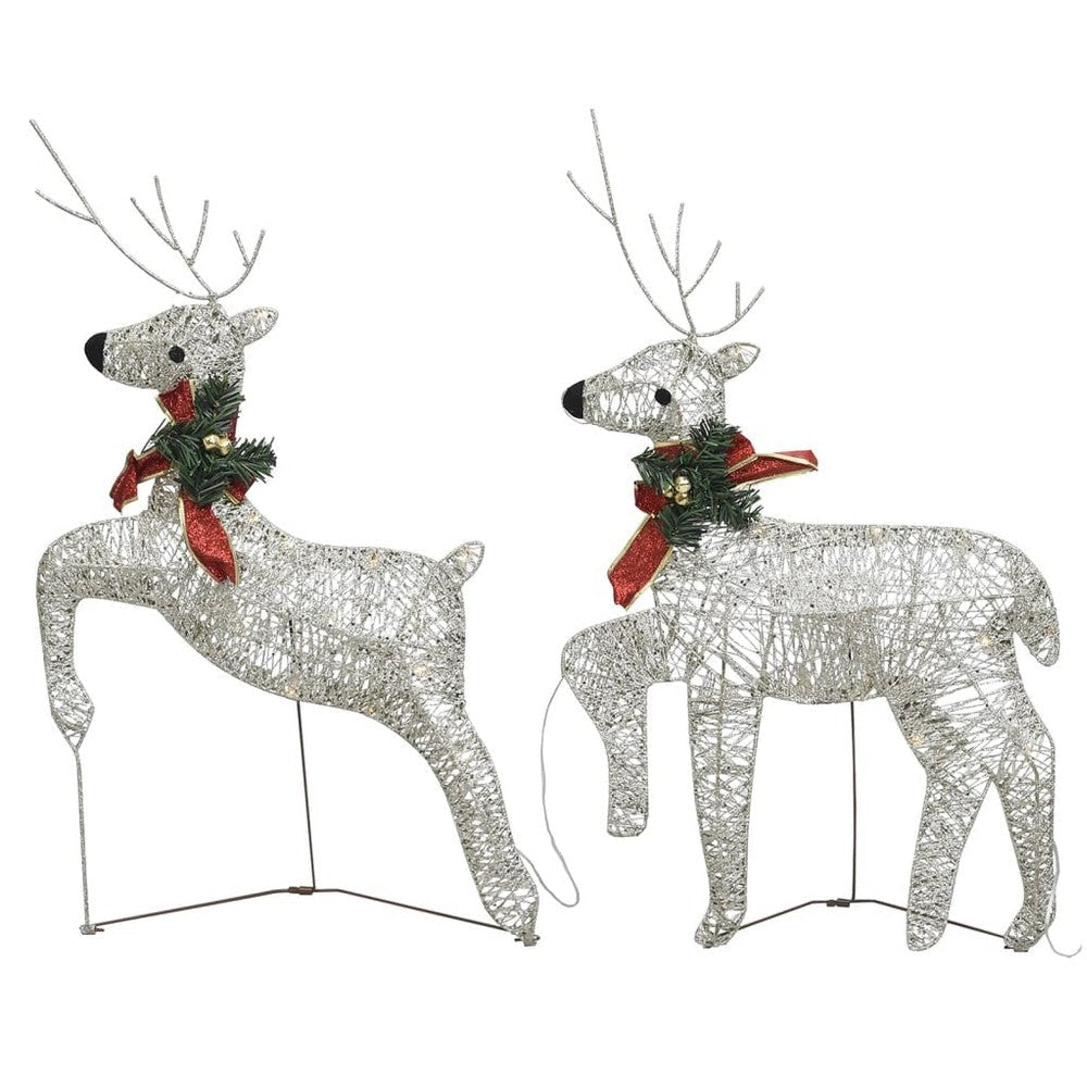 6 Reindeers Outdoor Christmas Decor 8 Light Effects 120 Gold LEDs BM325940