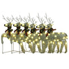 6 Reindeers Outdoor Christmas Decor 8 Light Effects 120 Gold LEDs BM325940