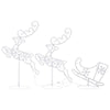 Outdoor 2 Flying Reindeer Sleigh Christmas Decor, 72 Cool White LEDs