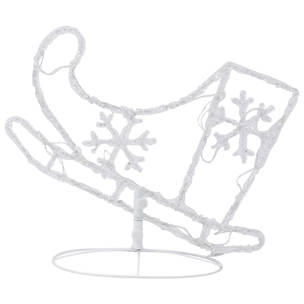 Outdoor 2 Flying Reindeer Sleigh Christmas Decor 72 Cool White LEDs BM325941