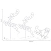 Outdoor 2 Flying Reindeer Sleigh Christmas Decor 72 Cool White LEDs BM325941