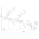 Outdoor 2 Flying Reindeer Sleigh Christmas Decor 72 Cool White LEDs BM325941