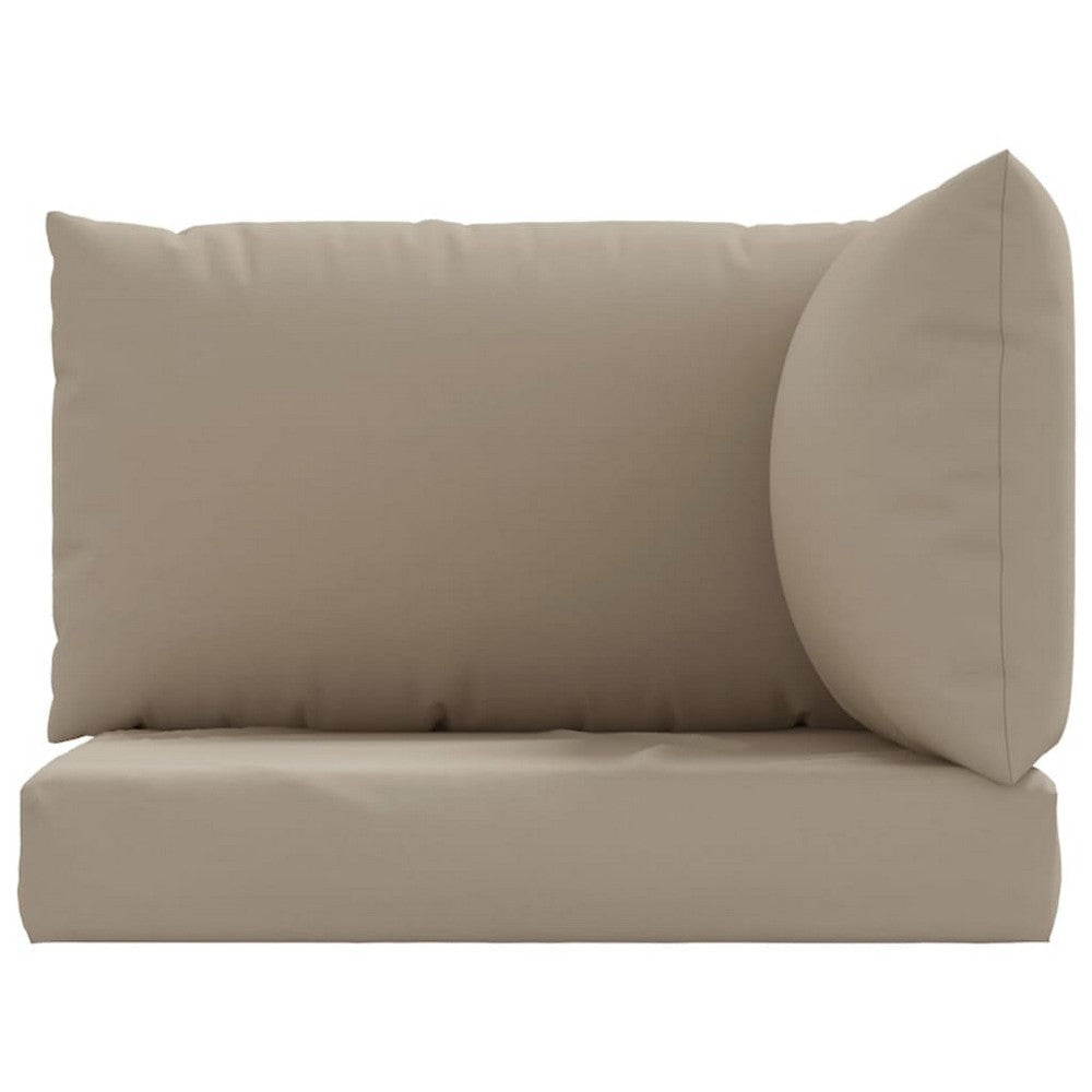 Paom 3pc Outdoor Pallet Cushions Hollow Fiber Taupe Oxford Fabric BM325942