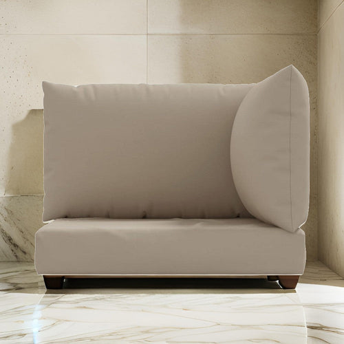 Paom 3pc Outdoor Pallet Cushions, Hollow Fiber, Taupe Oxford Fabric