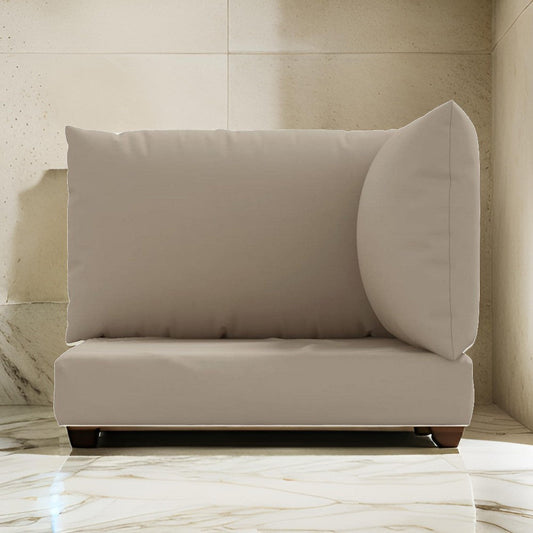 Paom 3pc Outdoor Pallet Cushions, Hollow Fiber, Taupe Oxford Fabric