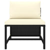 Reno 3pc Outdoor Modular Sofa Set with Ottoman Ivory Black Rattan BM325944