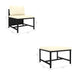 Reno 3pc Outdoor Modular Sofa Set with Ottoman Ivory Black Rattan BM325944
