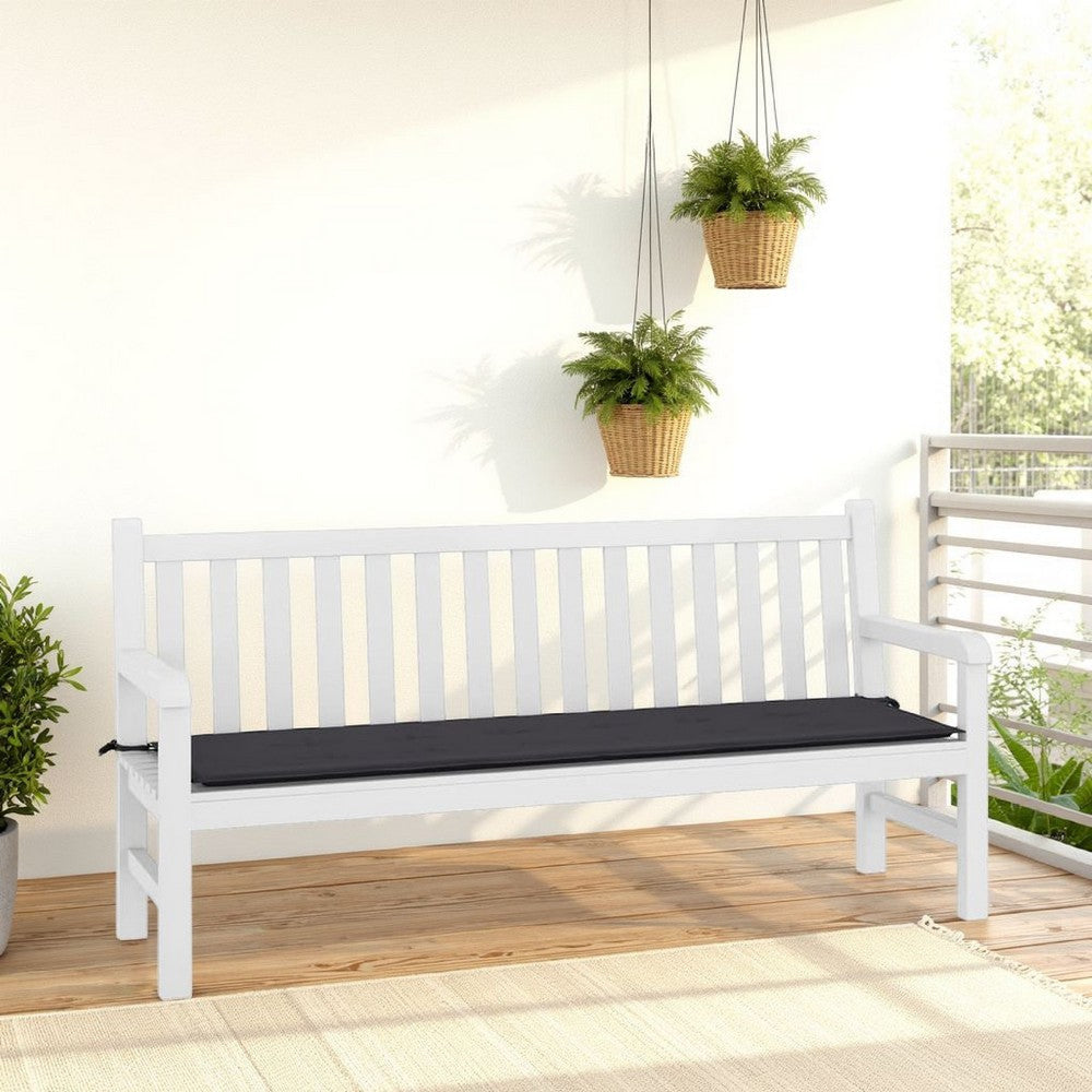 Claire Outdoor Cushion for Bench with Tie Ropes, Gray Oxford Fabric