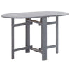 Oval Outdoor Dining Table, Foldable Design, 48 Inch, Gray Acacia Wood