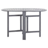 Oval Outdoor Dining Table Foldable Design 48 Inch Gray Acacia Wood BM325949
