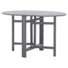 Oval Outdoor Dining Table Foldable Design 48 Inch Gray Acacia Wood BM325949