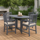 Oval Outdoor Dining Table, Foldable Design, 48 Inch, Gray Acacia Wood
