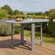 Oval Outdoor Dining Table, Foldable Design, 48 Inch, Gray Acacia Wood
