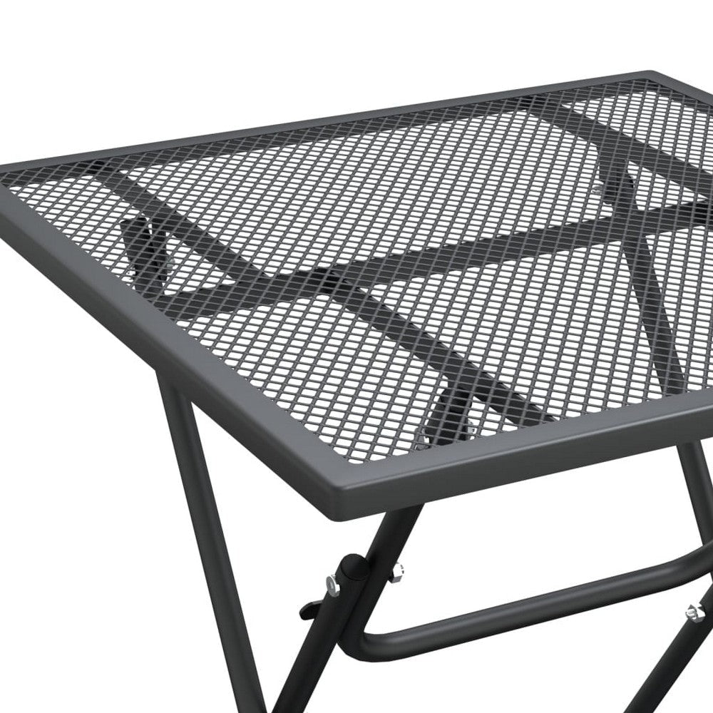 Zofi Outdoor Dining Breakfast Bistro Table Foldable Mesh Top Gray BM325951