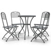 Yoko 5pc Outdoor Breakfast Dining Bistro Set, Gray, Folding Metal