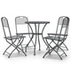Yoko 5pc Outdoor Breakfast Dining Bistro Set, Gray, Folding Metal