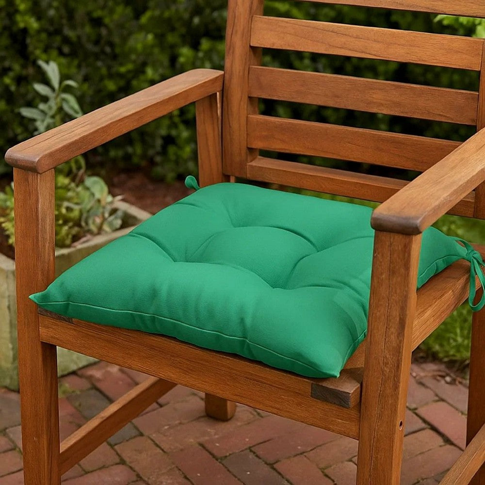 Zia Outdoor Cushion for Chair Set of 4, Non-Slip Ropes, Green Fabric