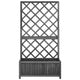 Madie Outdoor Garden Planter Trellis Design 53 Inch Black Fir Wood BM325955