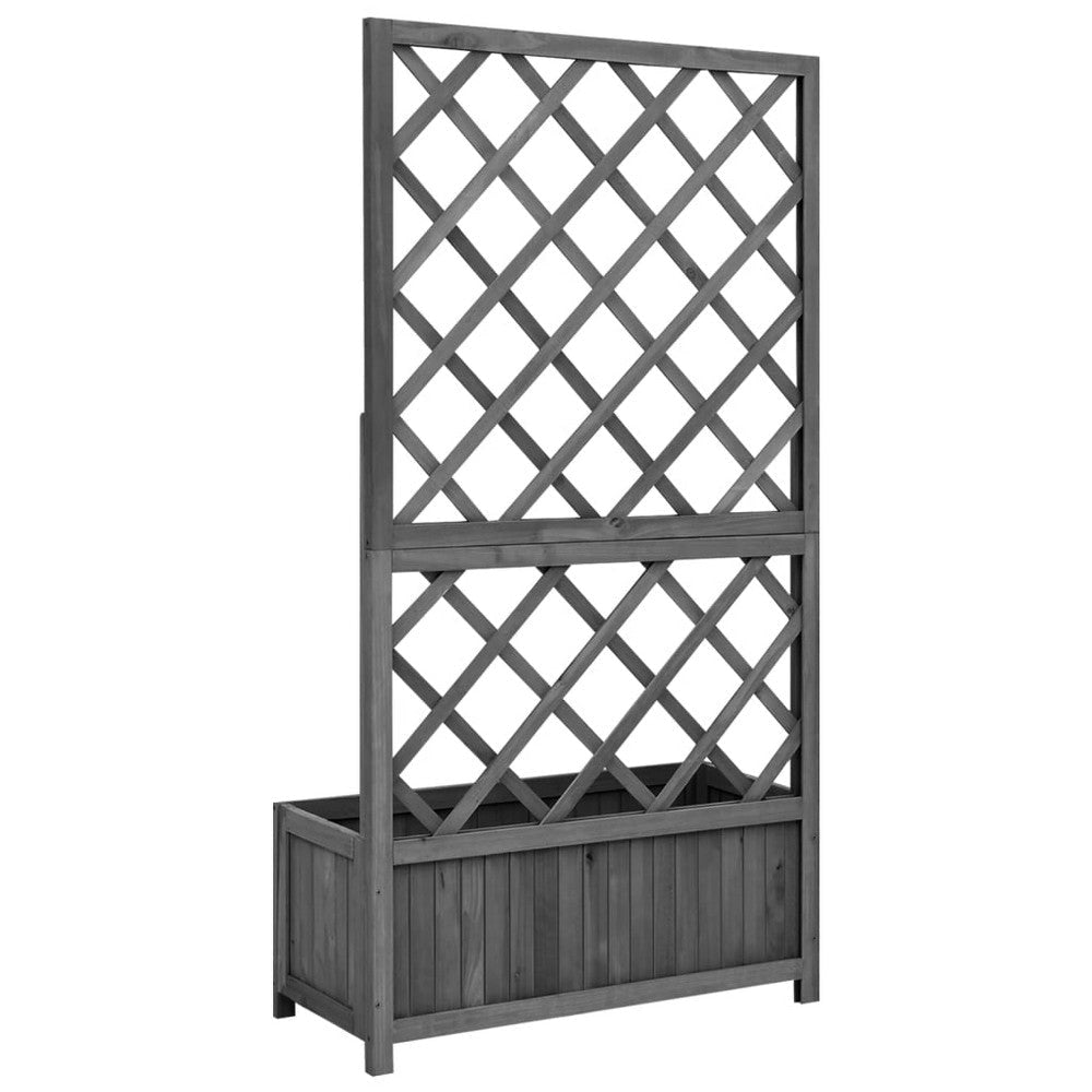 Madie Outdoor Garden Planter Trellis Design 53 Inch Black Fir Wood BM325955