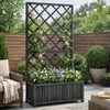 Madie Outdoor Garden Planter, Trellis Design, 53 Inch Black Fir Wood