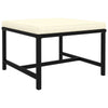Reno Outdoor Sectional Footrest Ottoman, Black Rattan, Ivory Polyester