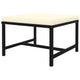 Reno Outdoor Sectional Footrest Ottoman Black Rattan Ivory Polyester BM325957