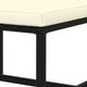 Reno Outdoor Sectional Footrest Ottoman Black Rattan Ivory Polyester BM325957