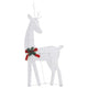 Outdoor 3 Reindeer Christmas Decoration 90 Cool White LEDs Steel BM325958