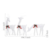 Outdoor 3 Reindeer Christmas Decoration 90 Cool White LEDs Steel BM325958