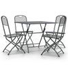 Yoko 5pc Outdoor Dining Breakfast Set, Dark Gray Folding Metal Frame