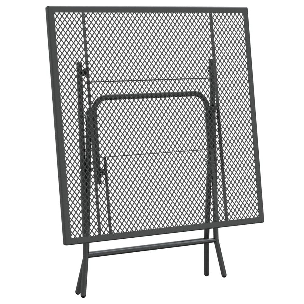 Yoko 5pc Outdoor Dining Breakfast Set Dark Gray Folding Metal Frame BM325959