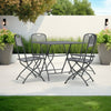 Yoko 5pc Outdoor Dining Breakfast Set, Dark Gray Folding Metal Frame