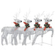 Outdoor 4 Reindeer Christmas Decor 80 Cool White LEDs Silver Metal BM325960