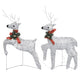 Outdoor 4 Reindeer Christmas Decor 80 Cool White LEDs Silver Metal BM325960