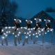 Outdoor 4 Reindeer Christmas Decor, 80 Cool White LEDs, Silver Metal